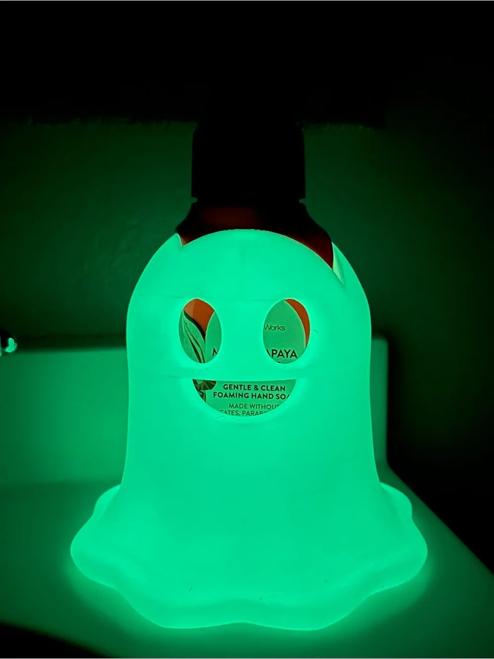 Glow in the Dark Ghost Foaming Soap Holder for Bath and Body Works - GREEN
